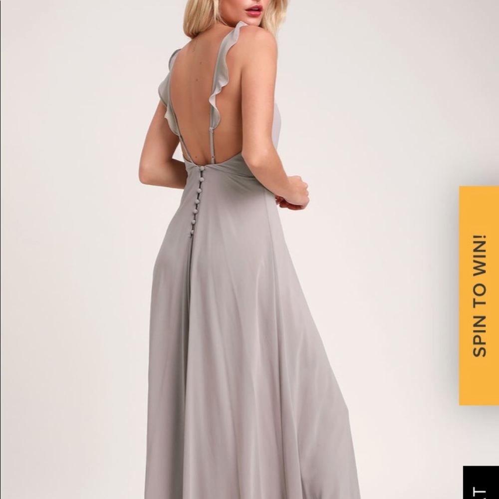Lulus Meteoric Rise Grey Maxi Dress